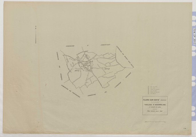 Plan du cadastre rénové - Flers-sur-Noye : tableau d'assemblage (TA)
