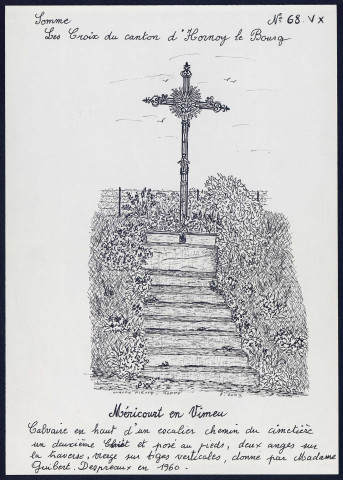 Méricourt-en-Vimeu : calvaire en haut d'un escalier chemin du cimetière - (Reproduction interdite sans autorisation - © Claude Piette)