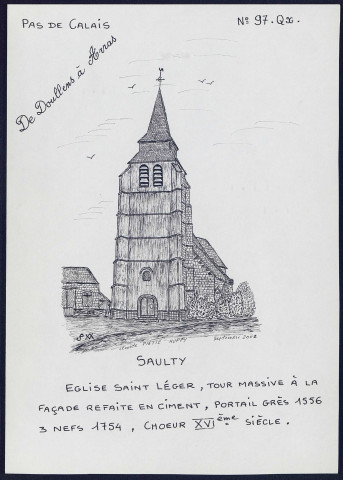 Saulty (Pas-de-Calais) : église Saint-Léger - (Reproduction interdite sans autorisation - © Claude Piette)