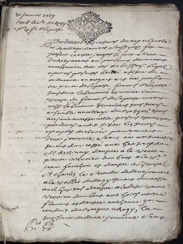 Etude de Me Charles Machart à Amiens (étude n°16). Minutes de l'année 1727