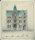 Hôtel de M. Bernard Louchet, rue du Lycée : plan de l'avant-projet de façade dessiné par l'architecte Delefortrie