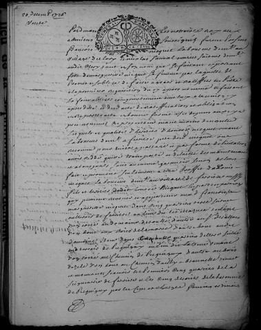 Etude de Me François Henin à Amiens (étude n°3). Minutes de l'année 1726