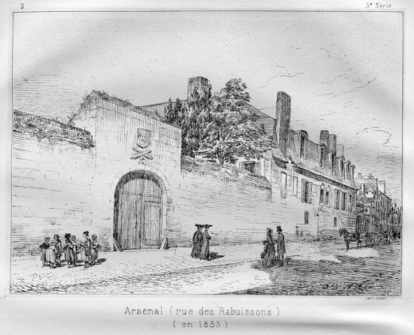Arsenal (rue des Rabuissons) en 1853