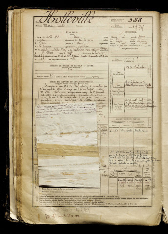 Holleville, Marcel Achille, né le 01 avril 1883 à Mers-les-Bains (Somme), classe 1903, matricule n° 588, Bureau de recrutement d'Abbeville