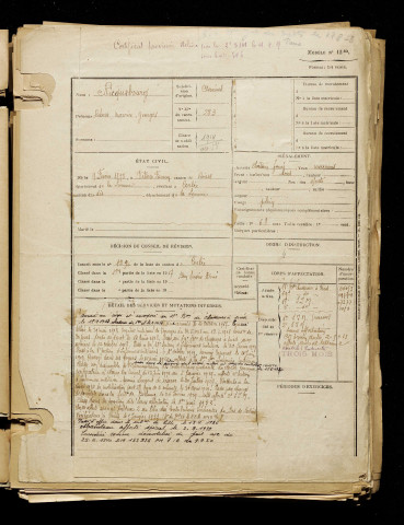 Ricquebourg, Robert Maurice Georges, né le 09 février 1898 à Villers-Faucon (Somme), classe 1918, matricule n° 283, Bureau de recrutement d'Amiens