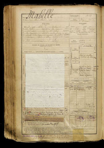 Mabille, Alexis Albert Charles, né le 11 juin 1878 à Boismont (Somme), classe 1898, matricule n° 1252, Bureau de recrutement d'Abbeville