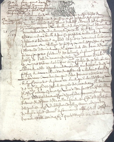 Etude de Me Henri Louette à Amiens (étude n°22). Minutes de l'année 1689