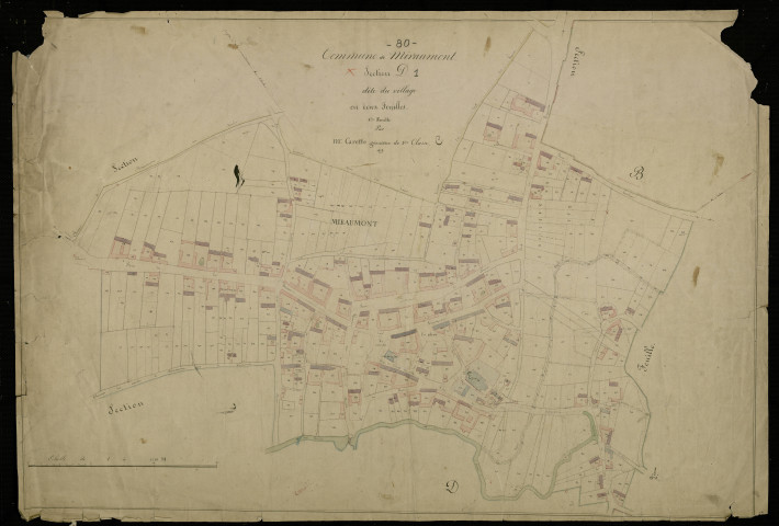 Plan du cadastre napoléonien - Miraumont : Village (Le), D1
