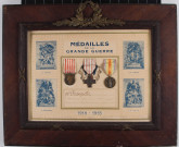 Tableau de médailles de la Grande Guerre d'Henri Fasquelle (classe 1906)