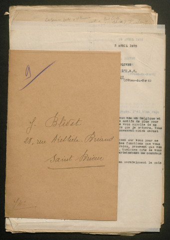 Témoignage de Blivet J.(Sergent fourrier) et correspondance avec Jacques Péricard