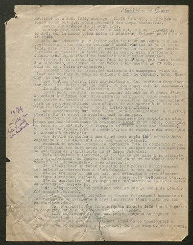 Témoignage de Garnier, V. (Maréchal des logis conducteur) et correspondance avec Jacques Péricard