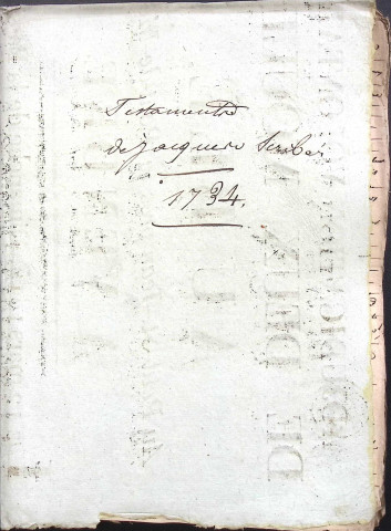 Etude de Me Jacques Scribe à Amiens (étude n°6). Minutes de l'année 1734