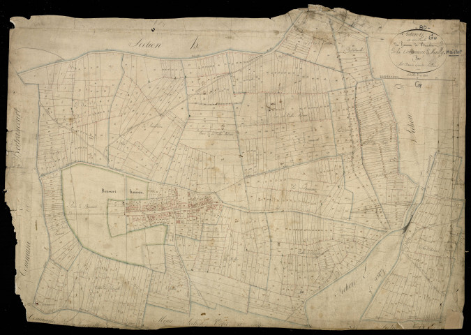 Plan du cadastre napoléonien - Mailly-Maillet (Mailly) : Hameau de Baussart (Le), G
