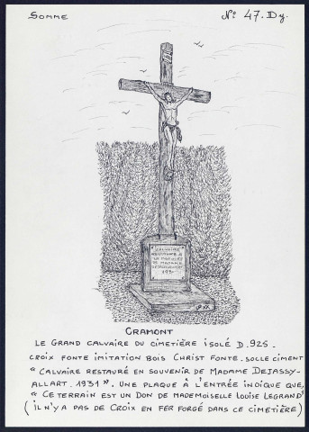 Cramont : grand calvaire du cimetière - (Reproduction interdite sans autorisation - © Claude Piette)