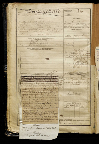 Duvauchelle, Lucien Edouard, né le 16 avril 1889 à Doullens (Somme), classe 1909, matricule n° 34, Bureau de recrutement d'Abbeville