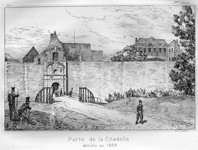 Amiens. Porte de la citadelle démolie en 1859