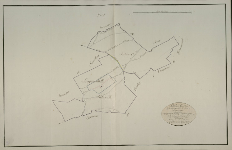 Plan du cadastre napoléonien - Longuevillette : tableau d'assemblage