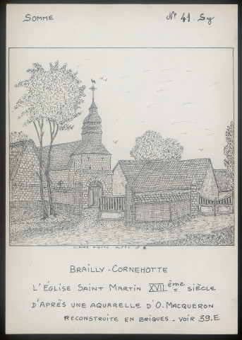 Brailly-Cornehotte : l'église Saint-Martin - (Reproduction interdite sans autorisation - © Claude Piette)