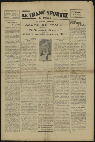 Le Franc-Sportif de Picardie. Journal hebdomadaire, numéro 133 - 3e année