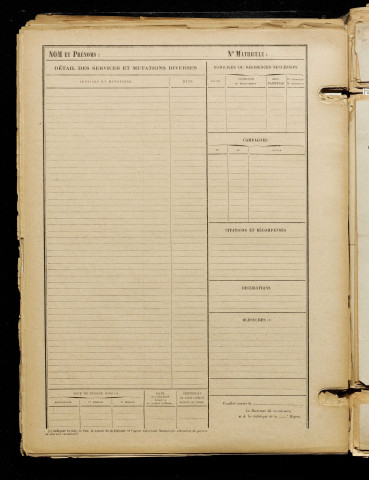 Inconnu, classe 1918, matricule n° 356, Bureau de recrutement de Péronne