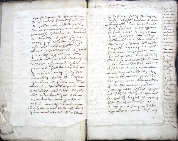 Etude de Me Antoine Limeu à Amiens (étude n°6). Minutes de l'année 1654