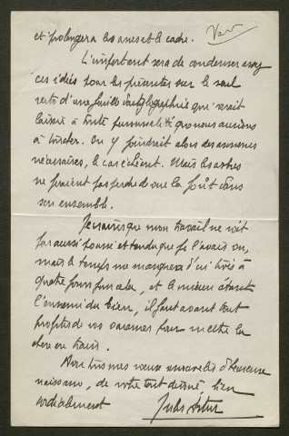 Témoignage de Arthur, J. et correspondance avec Jacques Péricard