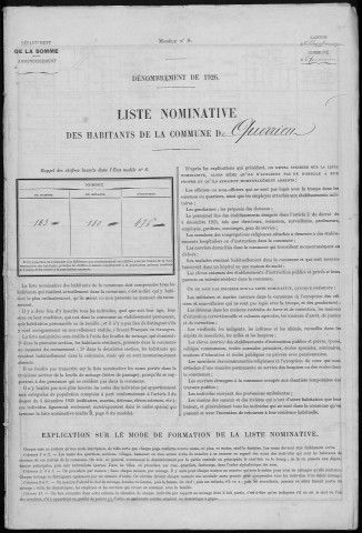 Recensement de la population : Querrieu