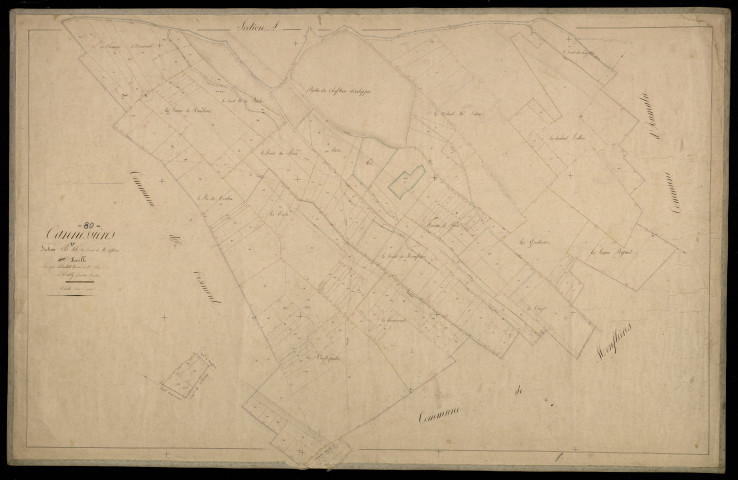 Plan du cadastre napoléonien - Cannessieres : Fond de Monflières (Le), B2