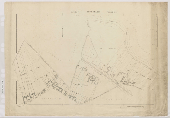Plan du cadastre rénové - Erondelle : section A1