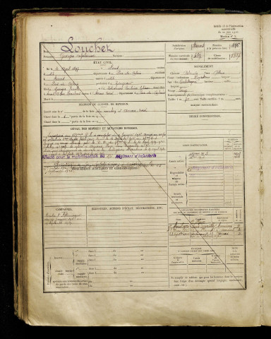 Louchet, Georges Alphonse, né le 20 avril 1897 à Lens (Pas-de-Calais), classe 1917, matricule n° 489, Bureau de recrutement d'Amiens