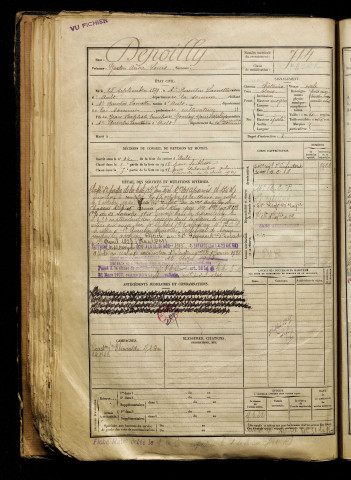 Depoilly, Gaston André Louis, né le 28 septembre 1899 à Saint-Quentin-la-Motte-Croix-au-Bailly (Somme), classe 1919, matricule n° 714, Bureau de recrutement d'Abbeville