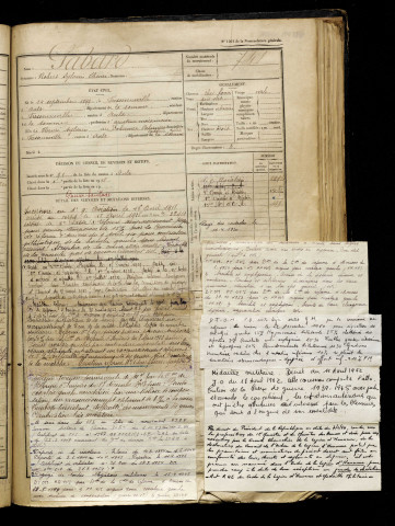 Gabard, Robert Sylvain Henri, né le 14 septembre 1899 à Fressenneville (Somme), classe 1919, matricule n° 741, Bureau de recrutement d'Abbeville