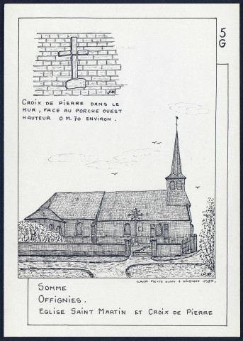 Offignies : église Saint-Martin et Croix-de-Pierre - (Reproduction interdite sans autorisation - © Claude Piette)