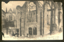 Guerre 1914-1915 - Ruines de Nieuport (Belgique) : entrée principale de Notre-Dame, monument du XIIe siècle