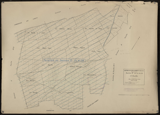 Plan du cadastre rénové - Acheux-en-Vimeu : section E1
