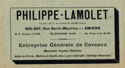 SARL Philippe-Lamolet à Amiens - Entreprise Générale de Caveaux