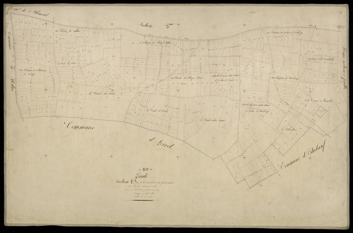 Plan du cadastre napoléonien - Pende : Vauchelle (La) ; Fond d'Arret (Le), E2