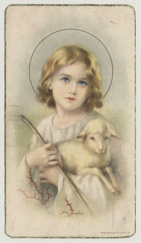 L'Enfant Jésus et un agneau