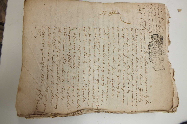 Etude de Me Henri Louette à Amiens (étude n°22). Minutes de l'année 1694