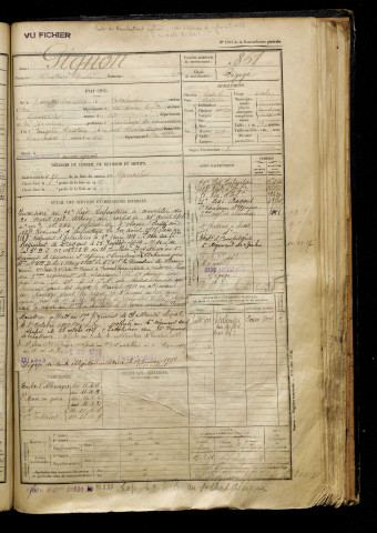 Pignon, Gustave Henri, né le 05 septembre 1899 à Étalondes (Seine-Maritime), classe 1919, matricule n° 861, Bureau de recrutement d'Abbeville