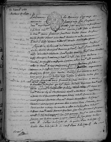 Etude de Me François Henin à Amiens (étude n°3). Minutes de l'année 1763