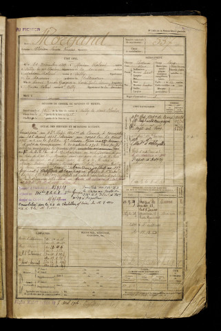 Morgand, Florian Rémi Ernest, né le 31 décembre 1899 à Maison-Roland (Somme), classe 1919, matricule n° 537, Bureau de recrutement d'Abbeville