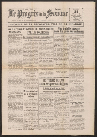 Le Progrès de la Somme, numéro 22620, 21 mars 1942