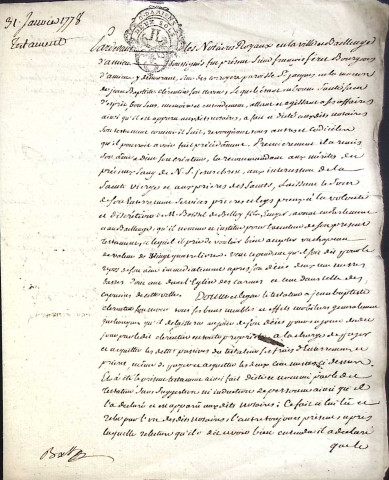 Etude de Me Nicolas Beaudelocque à Amiens (étude n°16). Minutes de l'année 1778