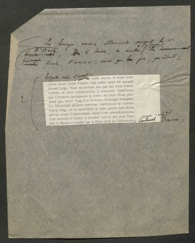 Témoignage de Crame (Major d'artillerie) et correspondance avec Jacques Péricard