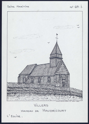 Villers (Hameau de Haudricourt, Seine-Maritime) : l'église - (Reproduction interdite sans autorisation - © Claude Piette)