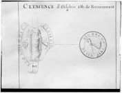 Dessin de 2 sceaux; Clemence d'Oifeleir abbaye de Remiremont