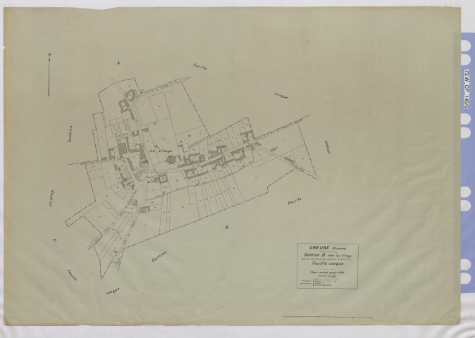 Plan du cadastre rénové - Creuse : section D
