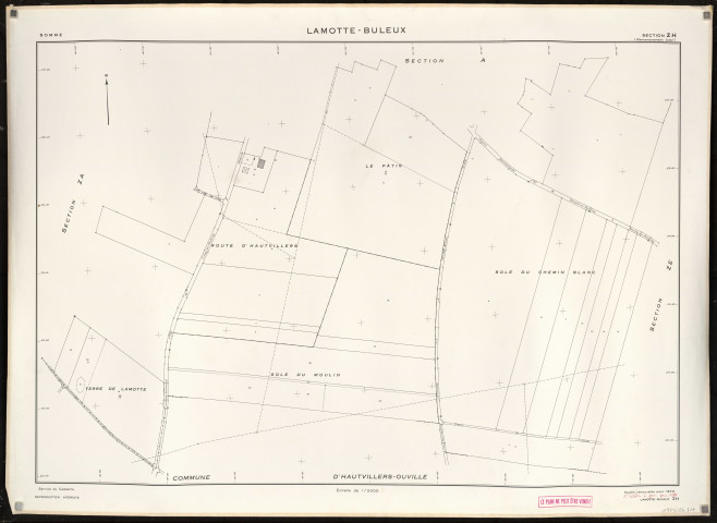 Plan du cadastre rénové - Lamotte-Buleux : section ZH