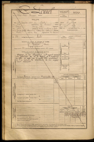 Lennel, Victor Désiré Fernand, né le 25 janvier 1867 à Ault (Somme), classe 1887, matricule n° 1040, Bureau de recrutement d'Abbeville